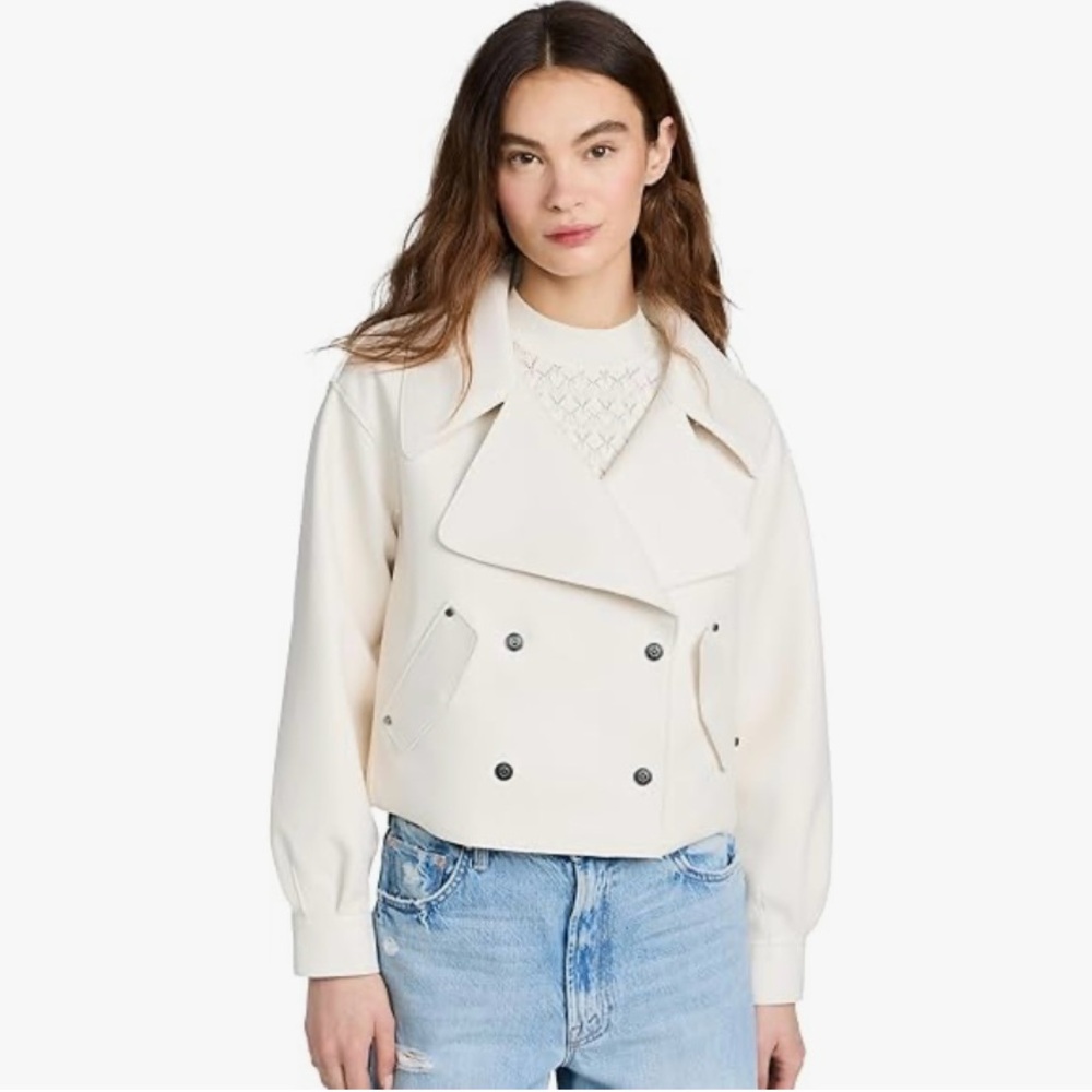 Free People Vegan cropped pea coat.  Size S.  NWT